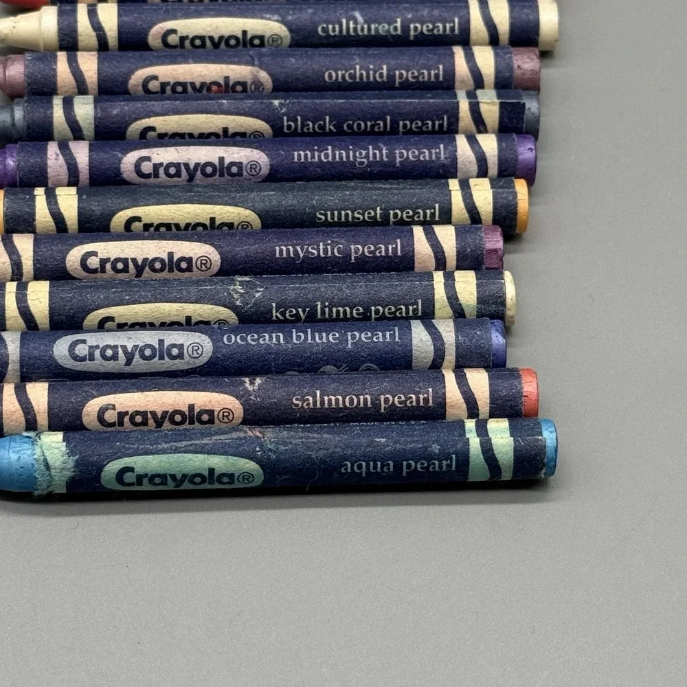 Vintage Crayola Pearl Brite Crayons 11 Count HTF Rare Retired Art Supply Lot